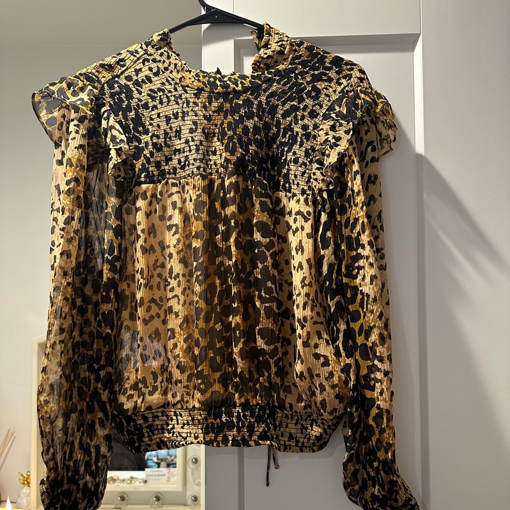 Cheetah free people blouse